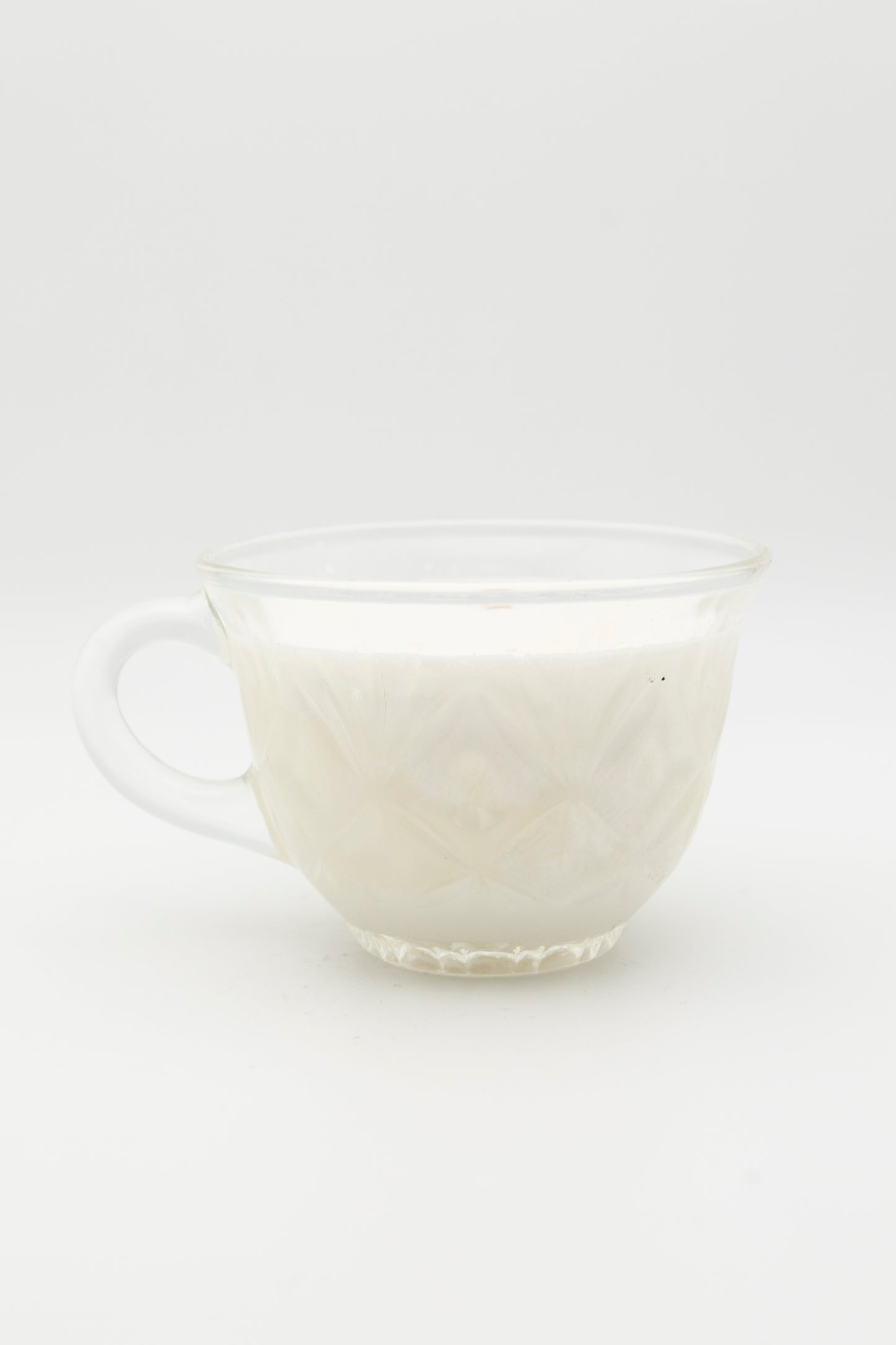 crosshatch glass teacup