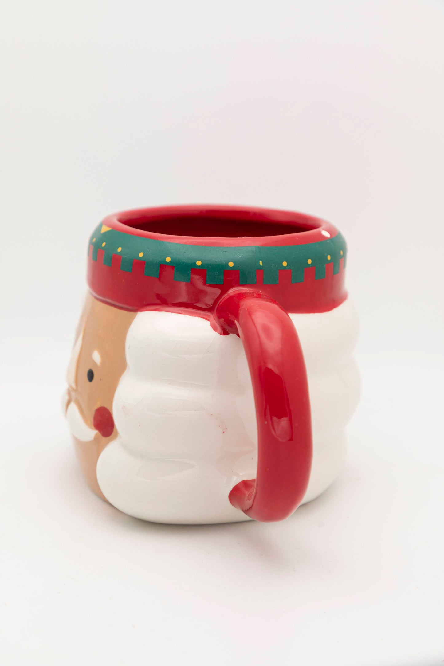 santa clause mug with decorative hat and