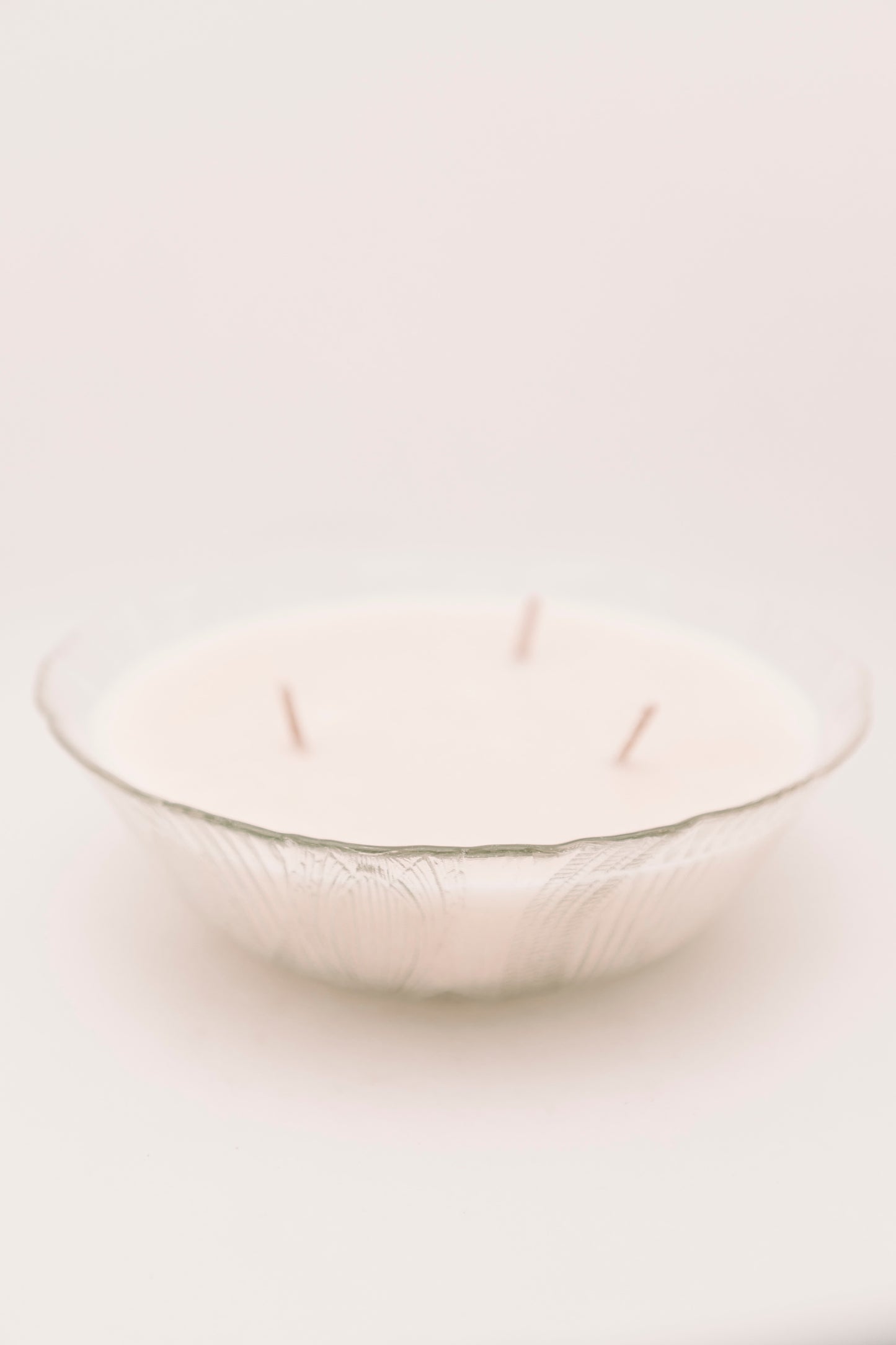 glass bowl with soft floral design