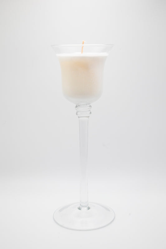 stem glass candle