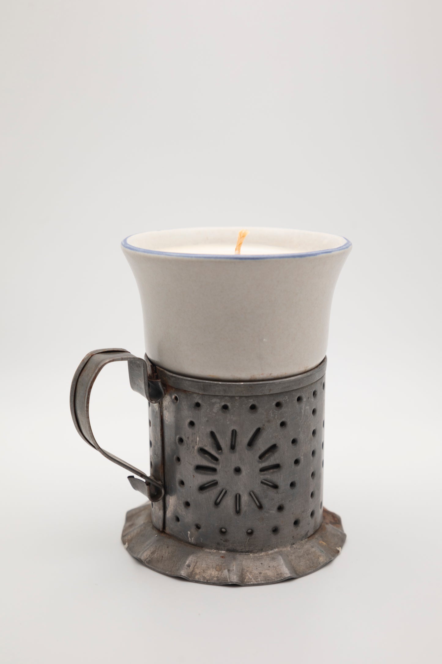 ceramic blue and gray mug