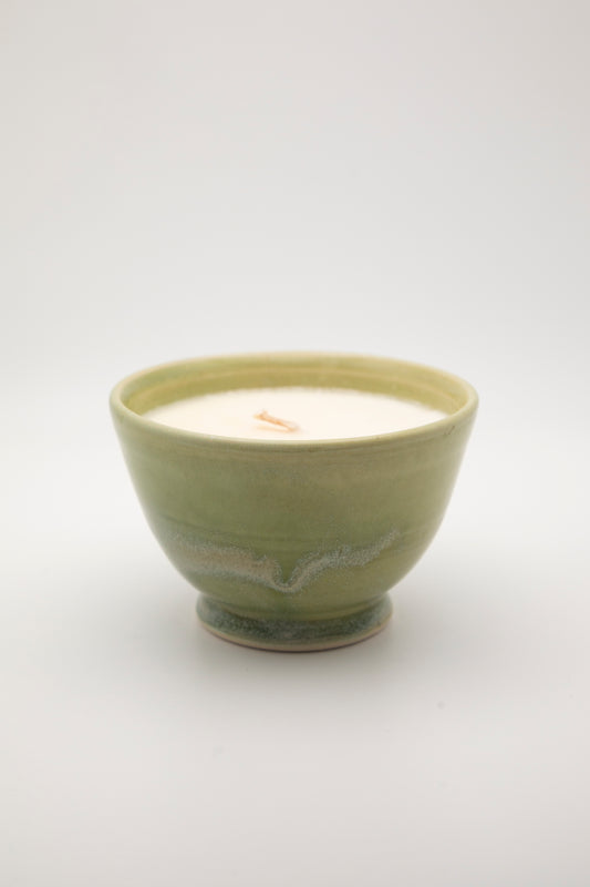 green ceramic bowl