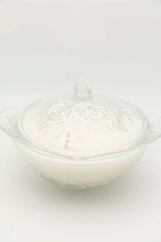 glass serving dish with lid