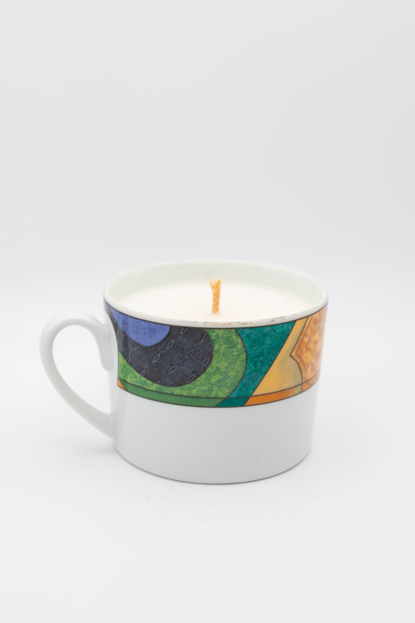 colorful geometric designed mug