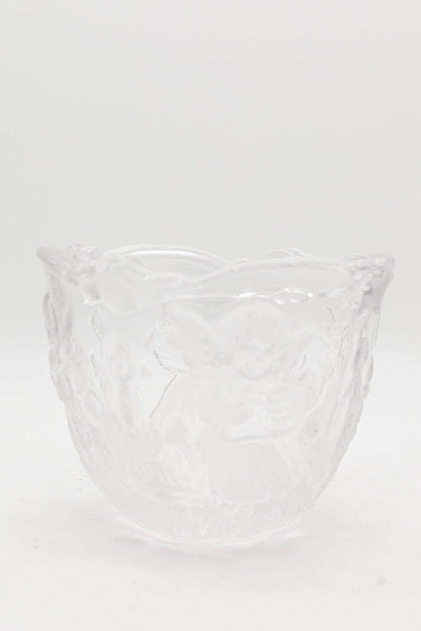 serving glass dish with angel design